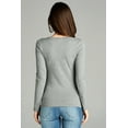 thumbnail image 2 of Emmalise Women's Plain Basic Scoop Neck Long Sleeve TShirt Tee - H Gray, 3XL, 2 of 5