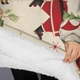 thumbnail image 3 of Oversized Wearable Blanket Hoodie,Beige Christmas Santa and Animal Pattern Sherpa Blanket Hoodie with Super Pockets,Super Warm Fuzzy Pullover for Women & Men, 3 of 6