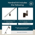 thumbnail image 2 of Modern Aluminum Handrail Grab Bar Kit, Adjustable Steel Brackets Included, Returns to Wall, 7 Foot Handrail, Satin White / Bronze, 2 of 7