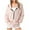 Pink, variant on ATOYSOY Women's Fashion Solid Color Jackets with Pockets Loose Sweaters Zipper Up Cardigans Outwear Retro Long Sleeve Tops Fall Winter Casual Hoodie Sweatshirts Green L
