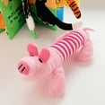 thumbnail image 4 of Plush Squeaky Dog Chew Toy - Durable, Soft, and Bite-Resistant Stuffed Animal in Pink & Gray/Blue Stripes - Ideal for All Aggressive Chewers, Small to Large Breeds, Dog Toys for Aggressive Chewers, 4 of 8