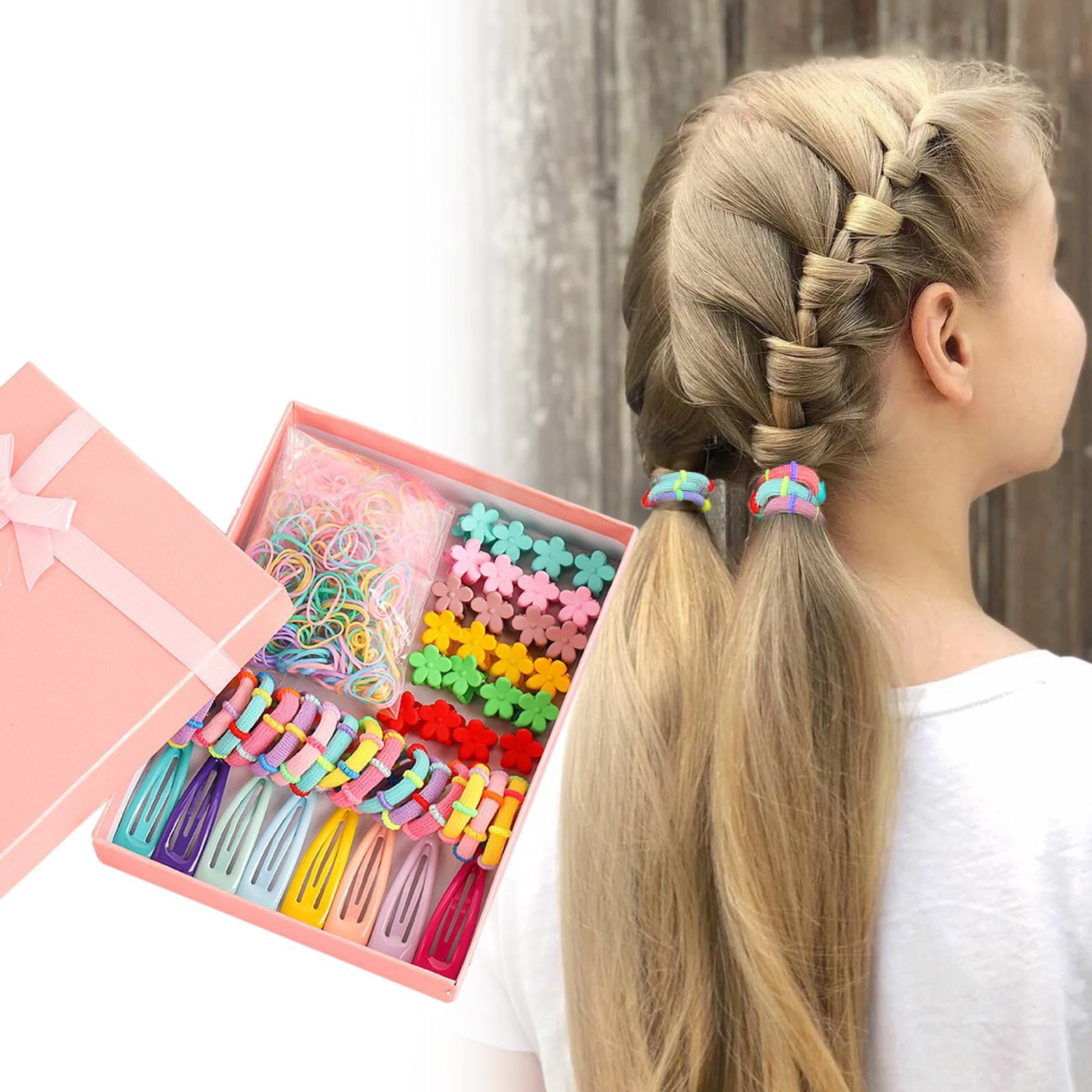 1 Piece Girls Hair Rope Bow Decor Rubber Hairband Headwear Accessories 