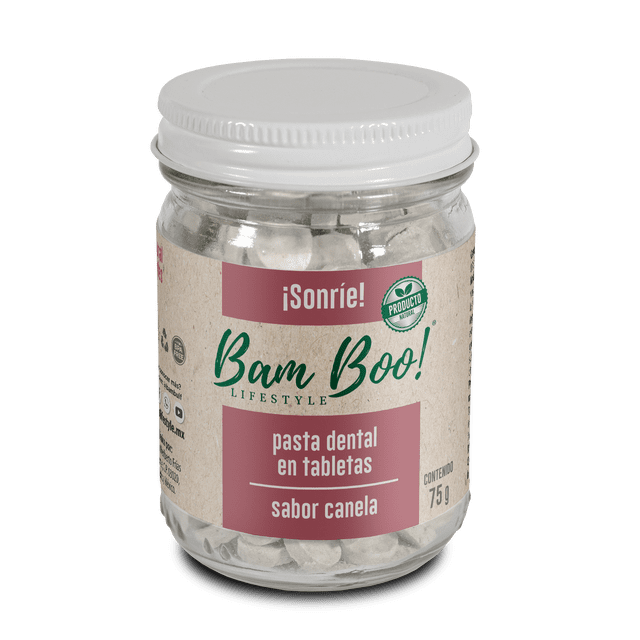 Pasta Dental en Tabletas Bam Boo! Lifestyle Sabor Canela 75 g