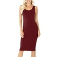 thumbnail image 4 of Womens Sleeveless Bodycon Tank Knee Length Midi Dress, 4 of 8