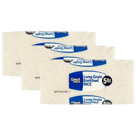- (3 Pack) Great Value Long Grain Enriched Rice, 5 Lb