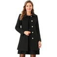 thumbnail image 1 of INSPIRE CHIC Manteau Long Élégant d'Hiver pour Femmes Col à Revers Contrasté, 1 of 6
