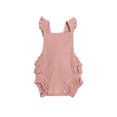 thumbnail image 1 of Xingqing Newborn Baby Girl Ruffle Outfit Summer Sleeveless Backless Ribbed Basic One Piece Romper Bodysuit Jumpsuit, 1 of 7