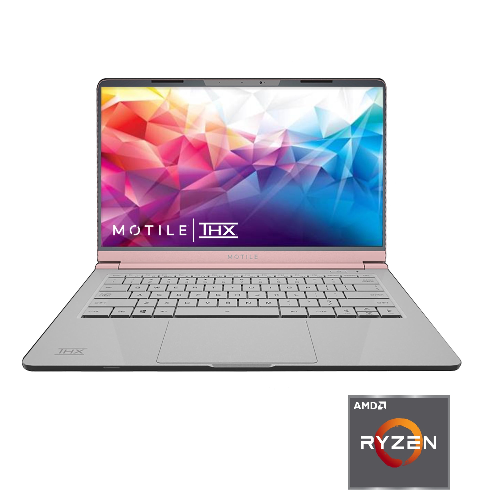 Motile 14 Performance Laptop Fhd Amd Ryzen 5 With Radeon Vega 8 Graphics Thx Spatial Audio Tuned By Thx Display 8gb Ram 256gb Ssd Hdmi Front 720p Hd Ir Camera Rose Gold