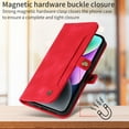 thumbnail image 2 of For iPhone 13 Pro Wallet Case Full Coverage 360° Protection Magnetic Closure Card Slots Kickstand PU Leather Shockproof Dustproof Lightweight Luxury Case for Women or Men,Red, 2 of 10