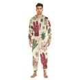 thumbnail image 2 of Christmas Gloves Cups Adult Onesie Pajamas Slim Fit Christmas One Piece Suit Pjs for Women and Men Hooded Zipper, 2 of 7