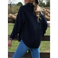 thumbnail image 4 of Women Corduroy Shirts Jacket Shacket Casual Button Down Long Sleeve Oversized Tops Plus Size, 4 of 5