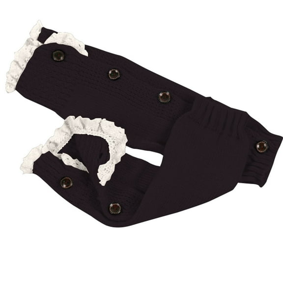 Yajing Fuzzy Leg Warmers One Size Black Men'S Women'S Winter Plush Belt Wool Dough Hosiery Knitted Wool Warm Leg Boots Thickened Socks