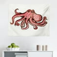 thumbnail image 1 of Octopus Tapestry, Composition Grunge Sea Nautical Aquatic Under Water Life Nature Art, Fabric Wall Hanging Decor for Bedroom Living Room Dorm, 2 Sizes, Burgundy Green Black, by Ambesonne, 1 of 1