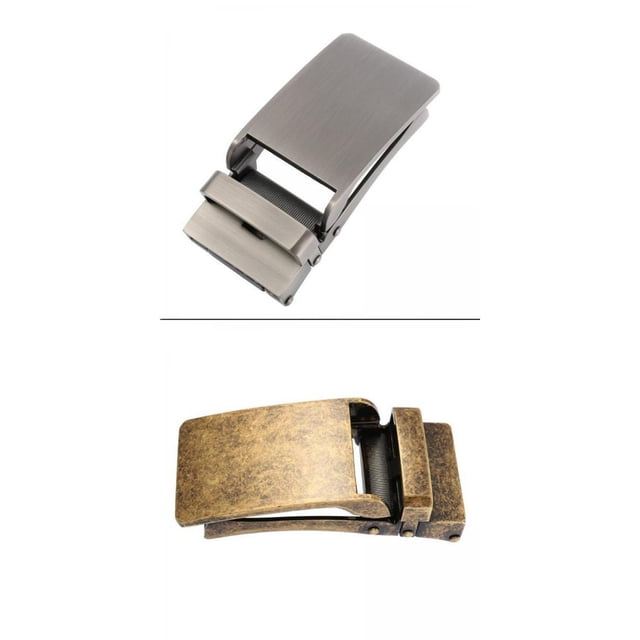 Hebilla de trinquete automática rectangular de 2 piezas para correa de cuero Colco Hebilla de cinturón para hombre Plata y Cobre