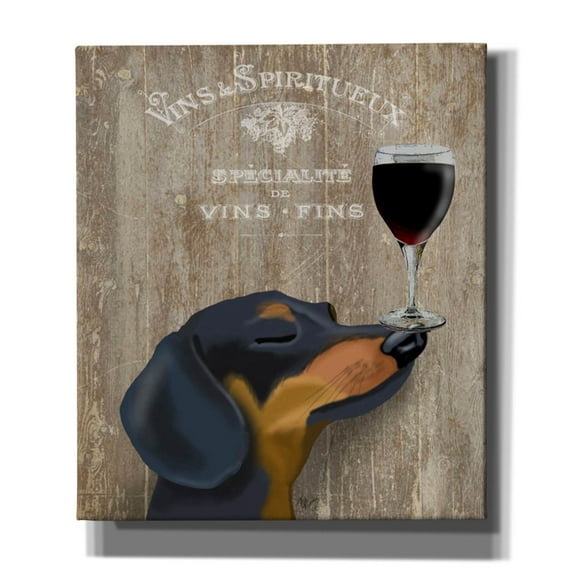 Epic Graffiti 'Dog Au Vin Dachshund' by Fab Funky, Canvas Wall Art, 26"x30"