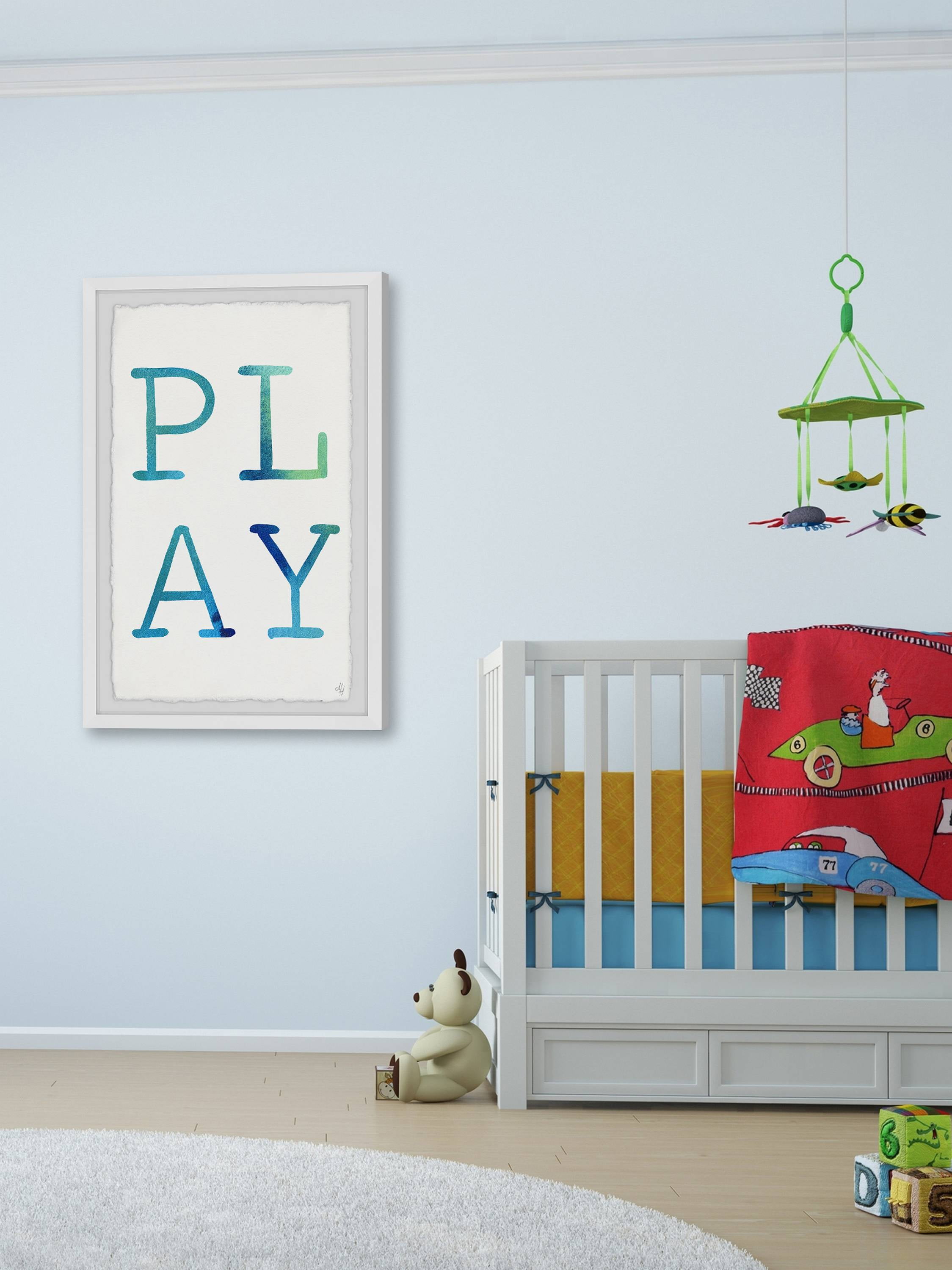 Marmont Hill Blue Play Framed Wall Art