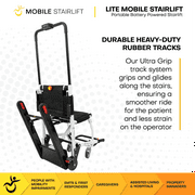 Mobile Stairlift LITE Motorized Stair Lift Battery Power Folding Stair Chair, 250 lb Limit