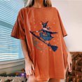 thumbnail image 2 of Tops de mujer Bruja Patrones de características creativas Estampados casuales Mangas cortas sueltas Tops de hombres y mujeres Camisetas de cuello redondo Pompotops hfajkhk139040, 2 of 5