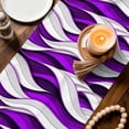 thumbnail image 3 of Purple White Moire Table Runner - 90 Inch Long Modern Abstract Art Cotton and Linen Blended Dress Scarves Farmhouse Table Runner for Kitchen Dining, Coffee Table, 13" x 90", 3 of 8