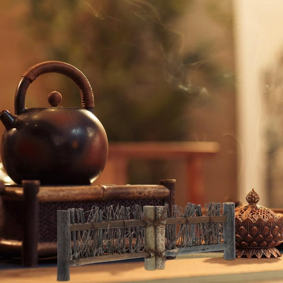 HORIALENCE 1Pcs Mini Bamboo Fence Rectangular for Miniature Farm Fence 13.44X3.97X0.75In