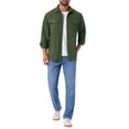 thumbnail image 2 of INSPIRAR CHIC Camisas de Trabajo Casual para Hombre de Manga Larga con Botones y Bolsillos para Pesca y Senderismo Color Verde Oliva, 2 of 6