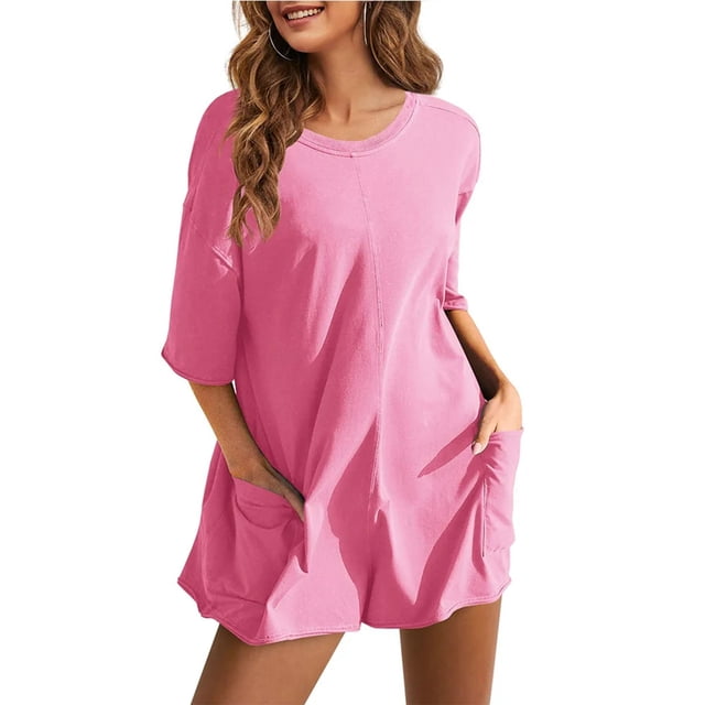 Mono Sexy con escote en V y espalda descubierta para mujer, mono de Color liso con dos bolsillos