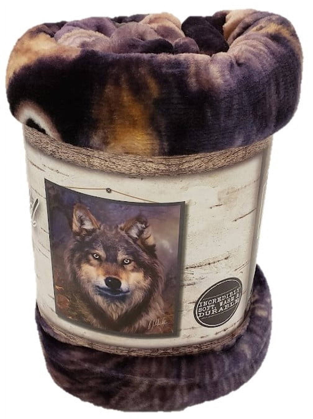 American Heritage Collection Wilderness Throw, 50" x 60", Wolf