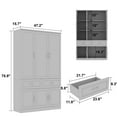 thumbnail image 5 of KULAGAGA Large Bookcase Display Cabinet with Glass Door and Drawers, 6-Door Kitchen Pantry Storage Cabinet for Living Room, White, 5 of 6
