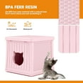 thumbnail image 3 of Plastic Cat House for Indoor Use, Weatherproof Outdoor Cat House for Feral Cats, Unique Cat Shelter for Small Pet, Spacious, Easy to Assemble, Peach Pink, 3 of 12