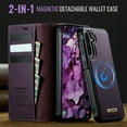 thumbnail image 2 of ELEHOLD Magnetic Detachable Wallet Case for Samsung Galaxy A15, Shockproof Faux Leather Stand RFID Card Slots Detachable Mag-Safe Magnetic Case Cover,Removable Back Shell,Purple, 2 of 12