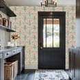 thumbnail image 3 of Peel and Stick Wallpaper Vintage Floral Pink Green Blossoms Wall Mural 17.7in x 9.8ft Self Adhesive Removable Wall Paper Renter Friendly Wallpaper for Nursery Bedroom Cabinets, 3 of 8