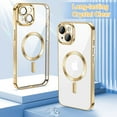 thumbnail image 3 of Entronix Magnetic Clear Case for iPhone 14, Slim Fit, Anti-Drop Shockproof, Gold, 3 of 9