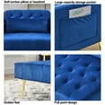 thumbnail image 6 of Modern Recliner Chair with Ottoman, Single Sofa Chair with Adjustable Backrest, Padded Armrest and Side Pockets, Velvet Upholstered Living Room Chair Chaise Lounge Chair with Metal Legs, Blue, 6 of 7