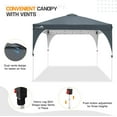 thumbnail image 2 of EAGLE PEAK 10' x 10' Outdoor Pop Up Canopy Tent, Portable Sun Shelter with Leg Skirts, Vented Top and Wheeled Carrying Bag, Gray, 2 of 8
