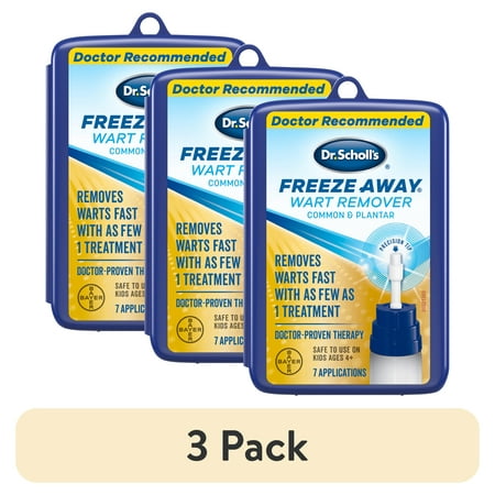 (3 pack) Dr. Scholl's Freeze Away Wart Remover, 7 Treatments, Box