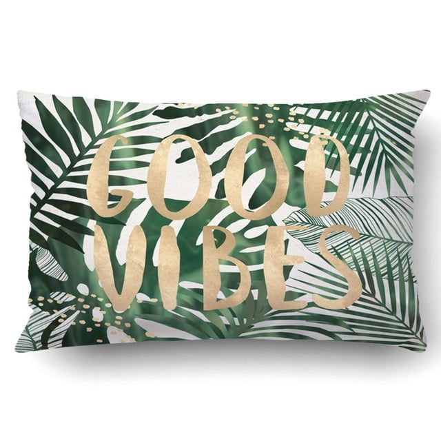 ABPHQTO Cita de buen rollo con hojas tropicales Funda de almohada Throw Pillow Cover Funda 50x75 cm