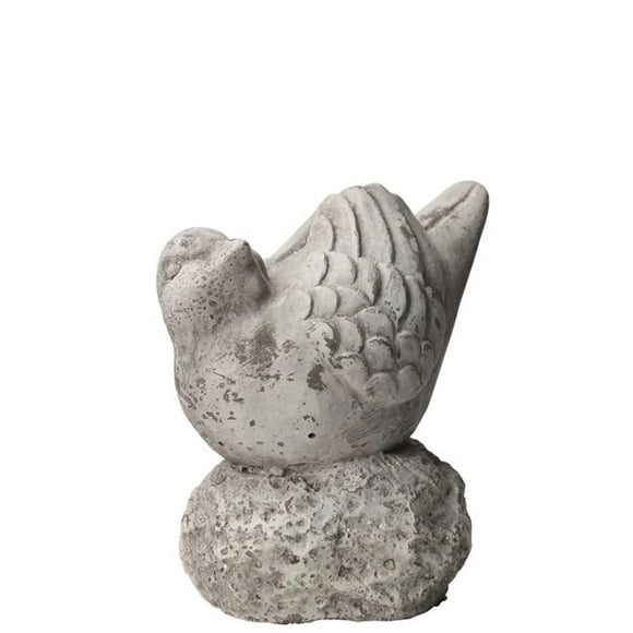 Collection de Tendances Urbaines Figurine d'Oiseau Cardinal en Ciment 41517 - à la Recherche d'Une Position Verticale sur la Base Creuse de Roche&44; Gris en Détresse - Grande
