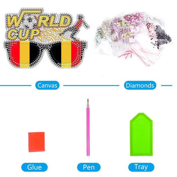 Cuadros Decorativos Accesorios de gafas de pintura de diamante DIY hecho a mano para fiesta de celebración (YJ048) Tmvgtek embutido en tela