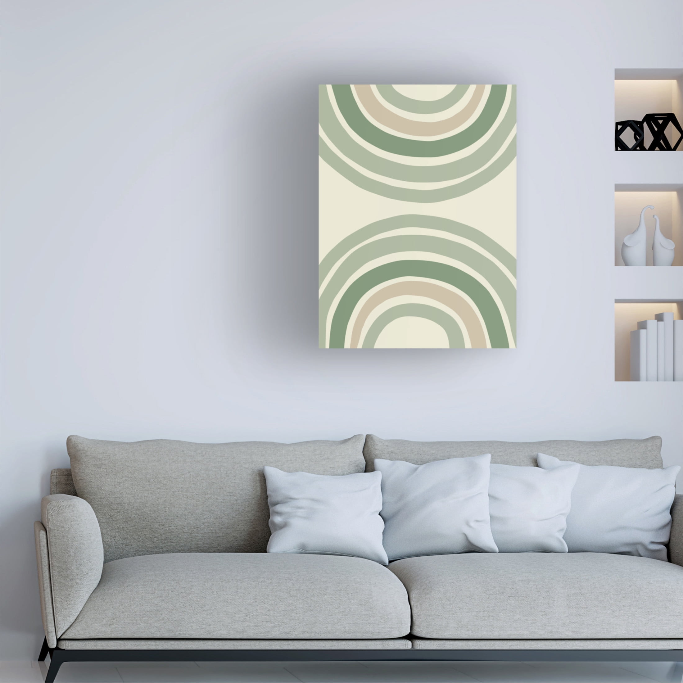 Trademark Fine Art Pictufy Studio Green Rainbow Canvas Wall Art