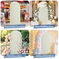 thumbnail image 6 of Sage Green Striped Arch Backdrop Cover, Spandex Fitted Wedding Arch Cover, Modern Farmhouse Sage Green White Stripes Round Top Stand Covers for Birthday Ceremony Bridal Shower Party Decor 4x1.65 Ft, 6 of 9
