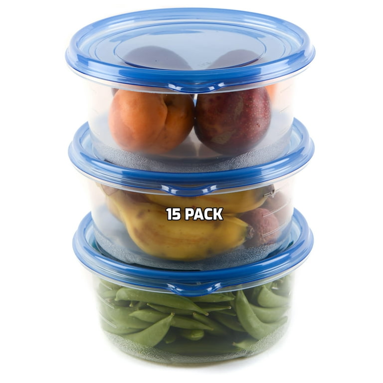15 Pack- Meal Prep Containers 32oz, Plastic Food Prep Containers with Lids,  Leakproof To Go Containers with Lids Reusable Food Containers, BPA-Free,  Microwave/Dishwasher/Freezer Safe