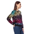 thumbnail image 4 of Women's Sequin Crewneck Sweatshirt Long Sleeve Sparkly Pullover Top (Gradient Color, 4 of 7