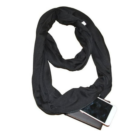 Additional Zippered Pockets - Fashion Convertible Infinity- Scarf With Pocket Loop Scarf Women Winter Zipper Pocket