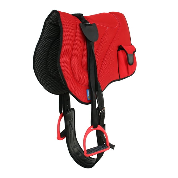 Horse Neoprene Padded Anti-Slip Breathable Red Bareback Saddle Pad Red 39194RD