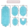 thumbnail image 3 of Home Weavers Allure Collection 100% Cotton Non-Slip Bathroom Rug Set Machine Washable Bathroom Rug, U Shaped Contour, Bathroom Rug, Bath Rug, Runner, Turquoise Color 5 Piece Bath Carpet set, 3 of 9