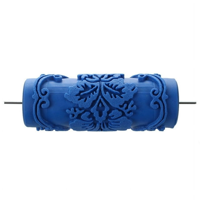 Rodillo para pintar con motivos decorativos para Diseños a Máquina flores / azul 15 cm