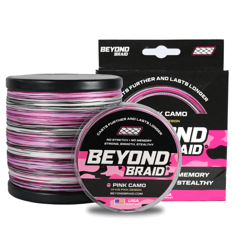 Beyond Braid Braided Fishing Line - Pink Camo - 300 Yards - 15 lb.