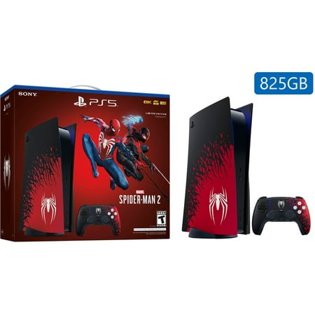PlayStation_PS5 Video Game Console (Disc Edition) - Marvel’s Spider-Man 2 Limited Edition Bundle - 825GB PCIe Gen 4 NVNe SSD Gaming Console