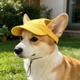 thumbnail image 4 of Ear Hole Dog Baseball Cap Adjustable Neck Strap Outdoor Sun Hat for Small Medium Dogs Green S, 4 of 9