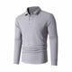 thumbnail image 4 of pstuiky Camisas casuales de manga larga para hombre, Top informal holgado de color liso con medio botón y solapa de manga larga para hombre Tops de talla grande para hombre s, 4 of 7